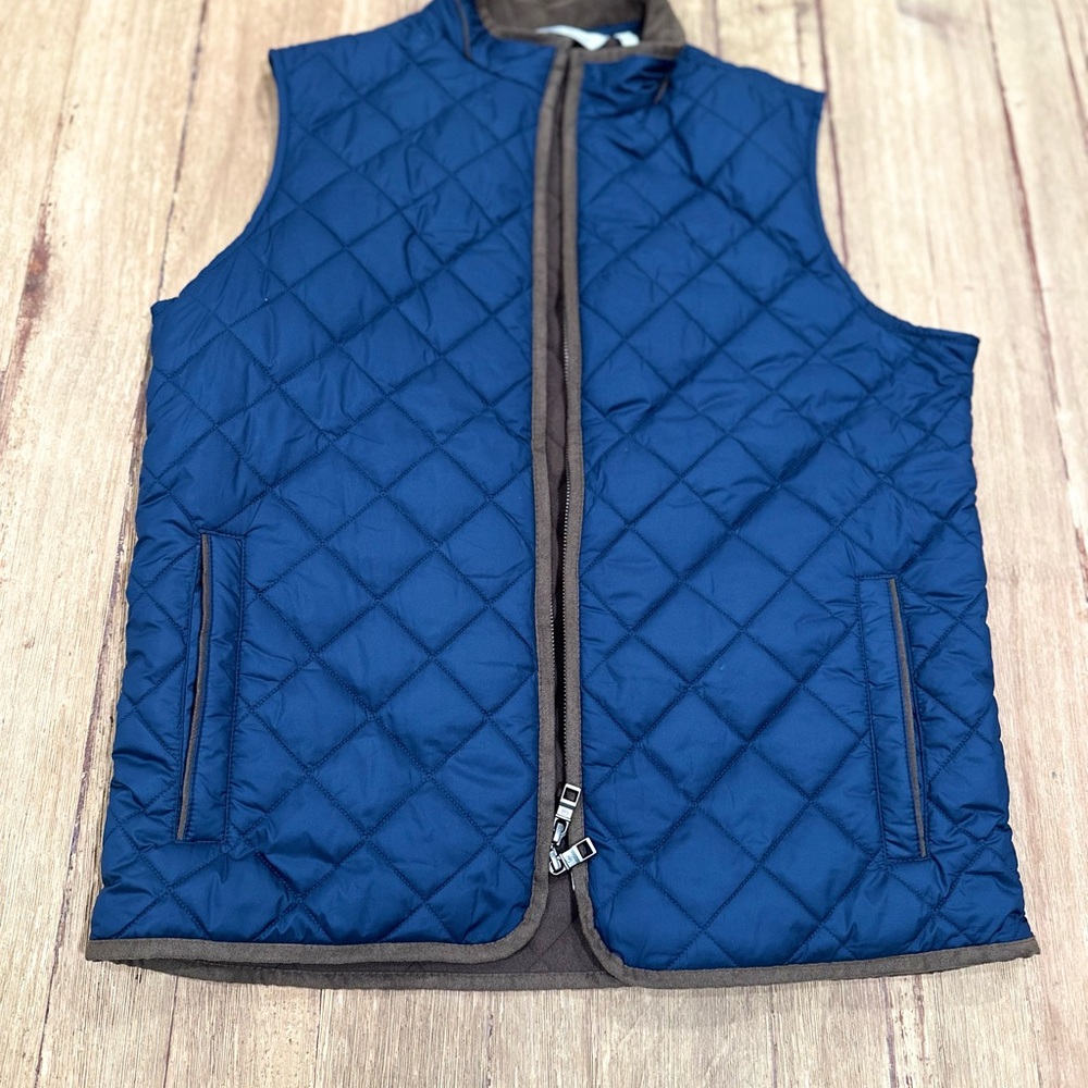 Peter Millar Blue and Brown ESSEX Quilted Vest
